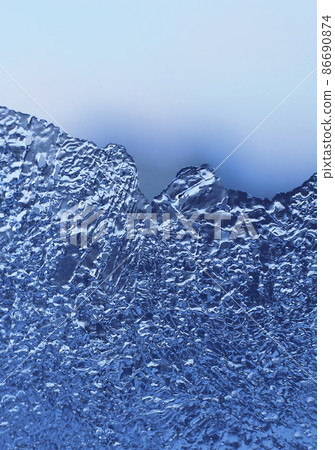 Macro of natural ice on glass background Macro of natural ice on glass background 86690874