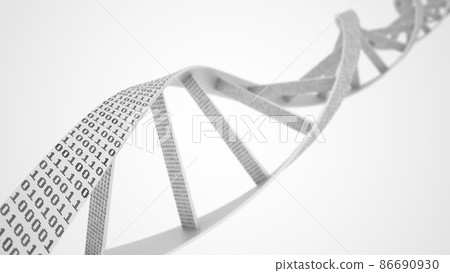 White digital DNA molecule helix, modern biotechnology related conceptual 3D rendering White digital DNA molecule helix, modern biotechnology related conceptual 3D rendering 86690930