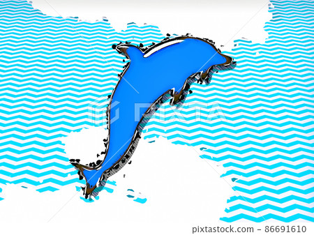 Illustration of a dolphin jumping 86691610