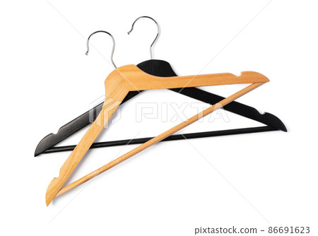 a pile clothes hangers on isolated white background a pile clothes hangers on isolated white background 86691623