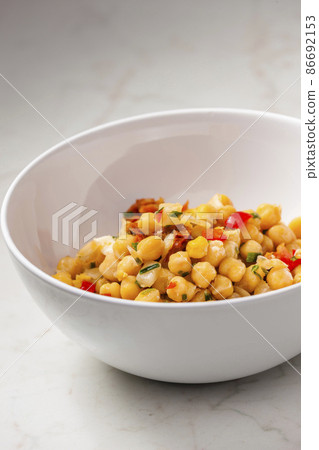 chicken peas salad with red pepper chicken peas salad with red pepper 86692153
