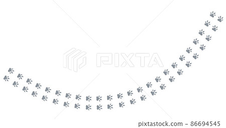 Animal foot print direction point for map. Vector stock illustration isolated on white background for trajectory graphic template. EPS10 86694545