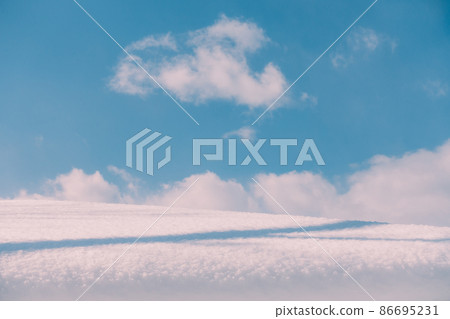 新鮮的雪和藍天[長野縣] 86695231
