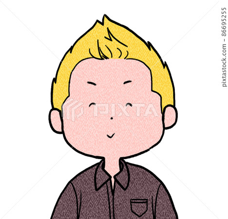 男性鬆散的面部表情插圖彩色微笑 男性鬆散的面部表情插圖彩色微笑 86695255