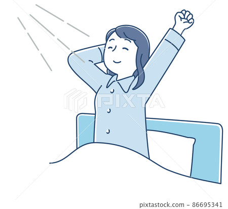 A woman who wakes up refreshed in the morning and grows 86695341