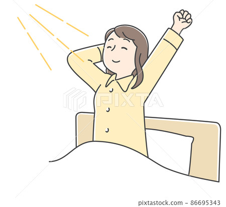 A woman who wakes up refreshed in the morning and grows 86695343