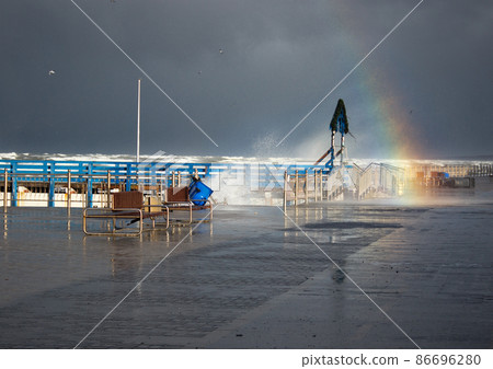 severe storm at baltic sea 86696280