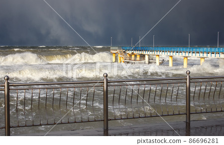 severe storm at baltic sea severe storm at baltic sea 86696281