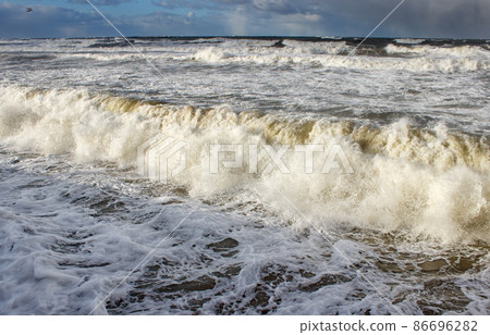 severe storm at baltic sea 86696282