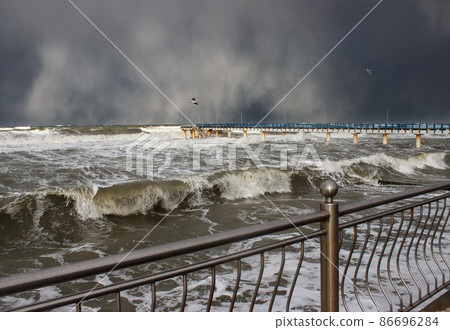 severe storm at baltic sea severe storm at baltic sea 86696284