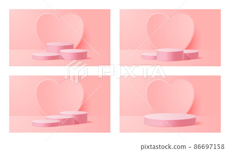 Valentine's day 3D podium product presentation for banner, advertising, and business. vector illustration Valentine's day 3D podium product presentation for banner, advertising, and business. vector illustration 86697158