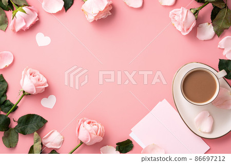 情人節 花束 玫瑰 玫瑰花 禮物 奶茶 Valentine's Day rose バレンタイン 86697212