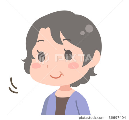 點頭中年女性的插圖 點頭中年女性的插圖 86697404