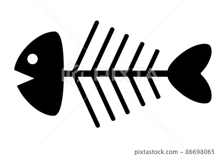 Black and white icon of fish bone 86698065