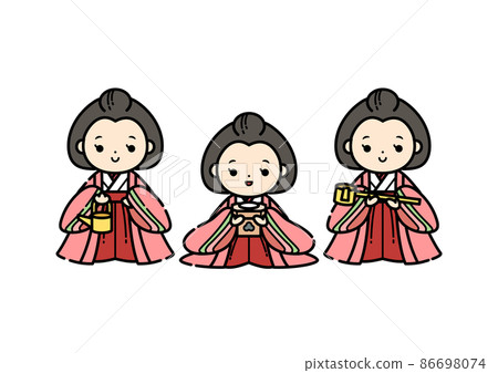 Cute illustration of a lady-in-waiting 86698074