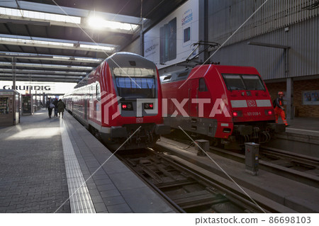 Trains at Munich Central Station Trains at Munich Central Station 86698103