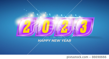 2023 Happy new year horizontal web banner... - Stock Illustration  [86698666] - PIXTA