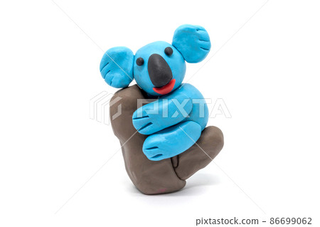 Play dough Koala bear on white background. Handmade clay plasticine 86699062