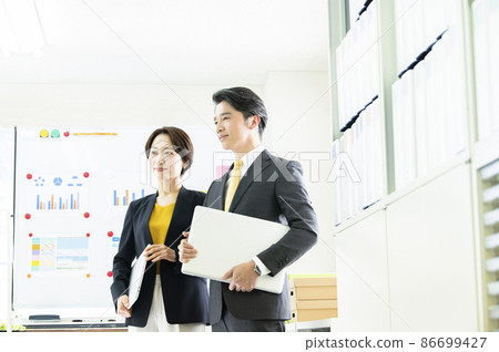 辦公室男女肖像呈現認真 辦公室男女肖像呈現認真 86699427