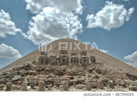 Giant God heads on Mount Nemrut. Anatloia, Turkey 86700083