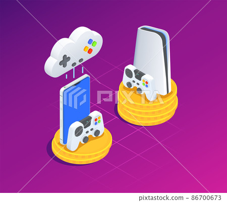 Cloud Gaming Composition - Stock Illustration [86700673] - PIXTA