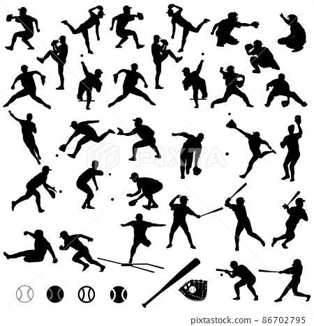 Free Vectors  Silhouette baseball pitcher pitching