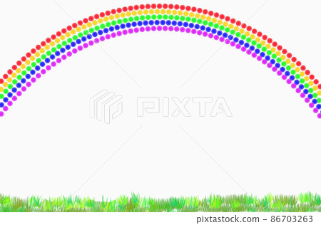 Rainbow with colorful polka dots 86703263