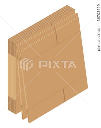Illustration material of new cardboard leaning against _ isometric Illustration material of new cardboard leaning against _ isometric 86703329