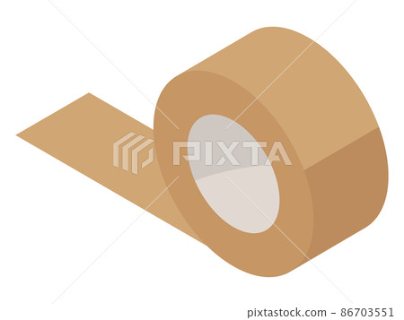 Illustration pasted with gum tape 86703551