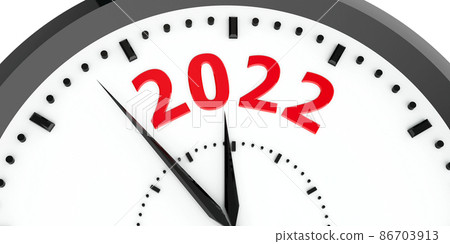Clock dial with number 2022 Clock dial with number 2022 86703913