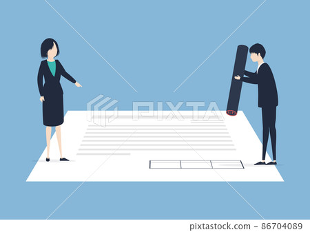 Illustration material of a Japanese company that wants to promote de-hanko 86704089