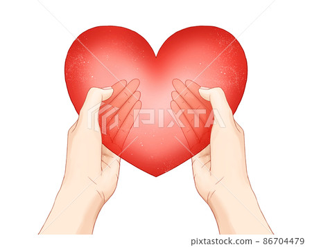 A hand holding a heart A hand holding a heart 86704479