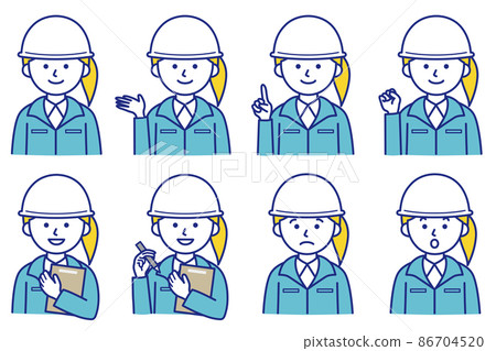 Human work clothes suits shirts helmets hats AI material illustration vector 86704520