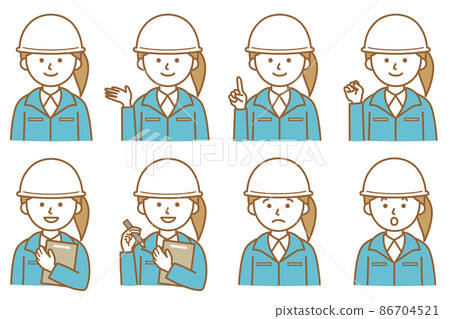 Human work clothes suits shirts helmets hats AI material illustration vector 86704521