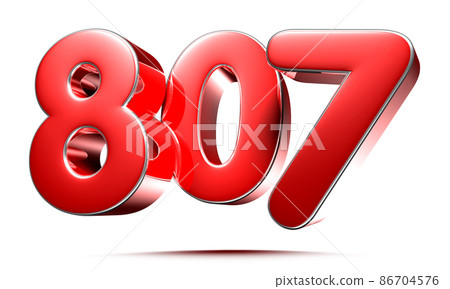 number 807 red. number 807 red. 86704576