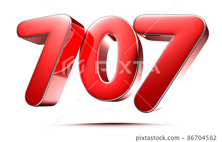 number 707 red. - Stock Illustration [86704582] - PIXTA