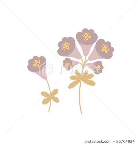 Simple pastel-colored flower in flat style vector illustration, symbol of spring, cozy home, spring Easter holidays celebration decor, clipart for cards, banner, springtime decoration 86704924