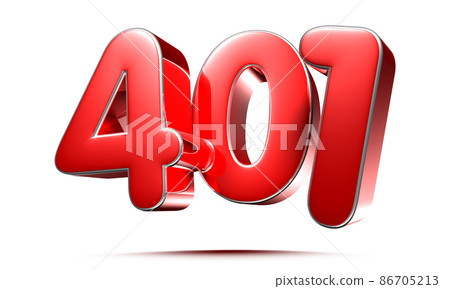 number 401 red. number 401 red. 86705213
