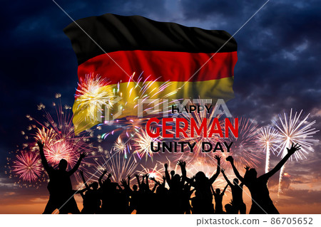 German Unity day card with flag German Unity day card with flag 86705652