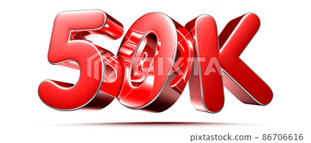 50K red 3D. - Stock Illustration [86706616] - PIXTA