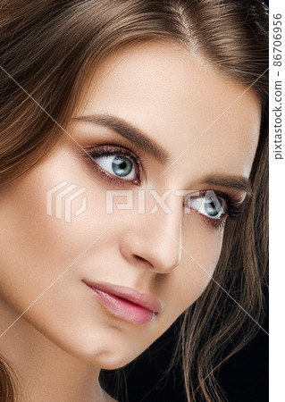 Beautiful woman with make-up and hairstyle over Beautiful woman with make-up and hairstyle over 86706956