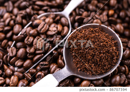 咖啡豆和咖啡粉 86707394