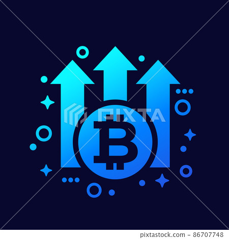bitcoin growth icon, vector design 86707748