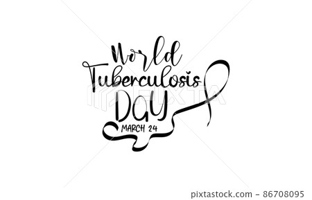 World Tuberculosis Day. Health awareness brush calligraphy concept vector template for banner, card, poster, background. 86708095