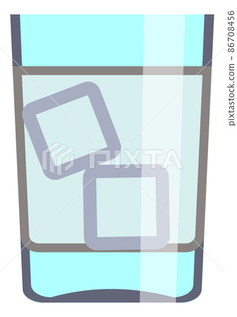 Cold drink with ice cubes in glass. Summer... - Stock Illustration ...