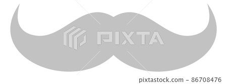 Moustache silhouette. Gray mustache icon. Vintage man symbol 86708476