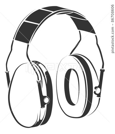 Haedphones icon. Noise defenders for ears. Protective earmuffs Haedphones icon. Noise defenders for ears. Protective earmuffs 86708606