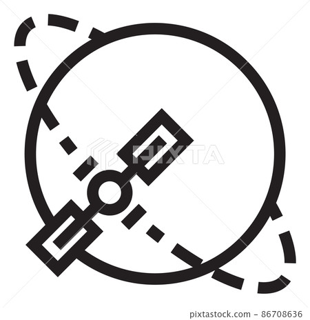 Satellite on planet orbit. Moving space station. Navigation system Satellite on planet orbit. Moving space station. Navigation system 86708636
