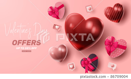 Valentine's day 3D product presentation for banner, advertising, and business. vector illustration 86709004