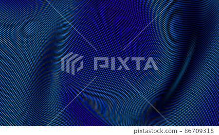 Abstract gradient wave of particles. Digital background. Futuristic vector illustration. 86709318